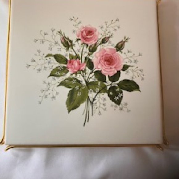 Cottage Core Pink Roses Trivet - Picture 6 of 6